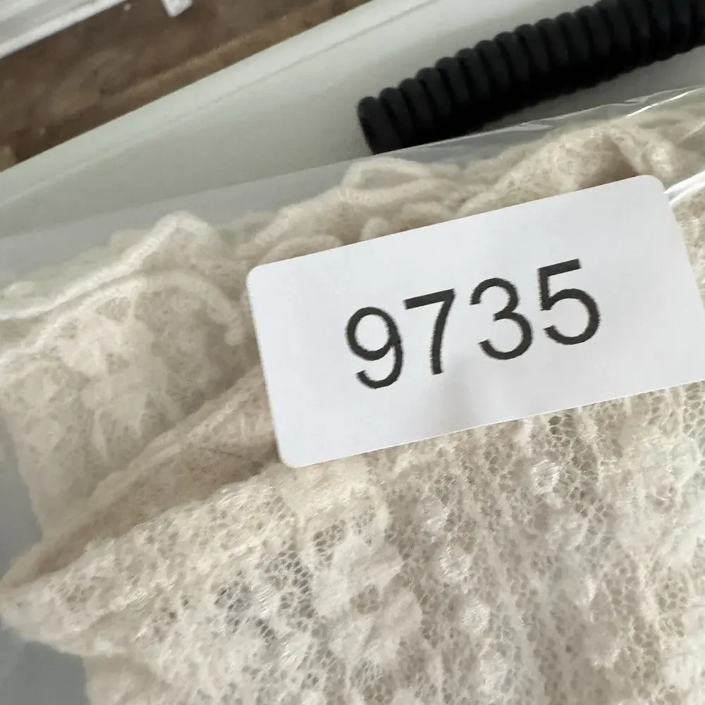 Anthropologie Kimchi Blue Ivory Lace Top Sz S Velvet Bow Balletcore Sheer Ballet